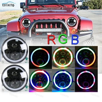 LED 7 inch Headlights RGB Halo Ring Angel Eyes 7''Round Multicolor DRL Bluetooth Remote Control for Jeep Wrangler 2 Pcs
LED 7 inch Headlights RGB Halo Ring Angel Eyes 7''Round Multicolor DRL Bluetooth Remote Control for Jeep Wrangler 2 Pcs