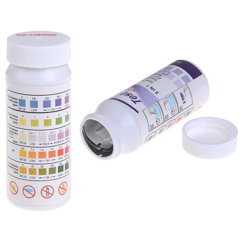 50pcs 5 In1 Acid Water Hardness Swimming Pool Spa Chlorine Test Strip Alkalinity PH Cyanuric Bromine
50pcs 5 In1 Acid Water Hardness Swimming Pool Spa Chlorine Test Strip Alkalinity PH Cyanuric Bromine
