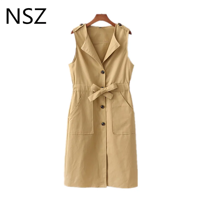 NSZ Women Solid Long Vest Button With Belt Sleeveless Coat Pocket Jacket Waistcoat
NSZ Women Solid Long Vest Button With Belt Sleeveless Coat Pocket Jacket Waistcoat