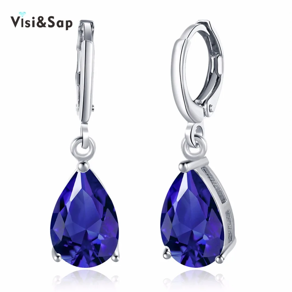 Visisap Deep Blue Teardrop Shaped Cubic Zirconia Earrings For Women Office Lady Luxury Wedding Jewelry Earring VKZCE154
Visisap Deep Blue Teardrop Shaped Cubic Zirconia Earrings For Women Office Lady Luxury Wedding Jewelry Earring VKZCE154