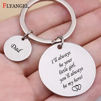 Fashion Silver Color Keychain Engraved I'll Always be your little girl, you always be my hero Letters Father's Day Gift Keyring
Fashion Silver Color Keychain Engraved I'll Always be your little girl, you always be my hero Letters Father's Day Gift Keyring