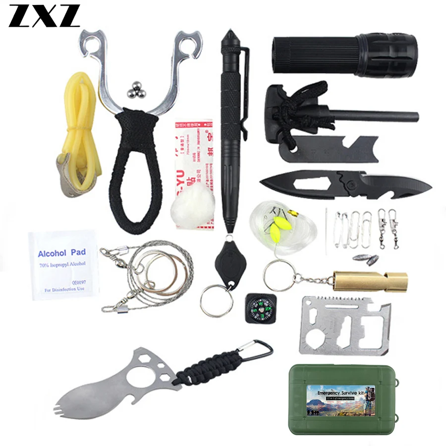 28PCS/set Outdoor Camping Multifunction Fishing Tackle Box Set Rock Hook Float Line Alarm Compass Knife Matches Tool 
28PCS/set Outdoor Camping Multifunction Fishing Tackle Box Set Rock Hook Float Line Alarm Compass Knife Matches Tool