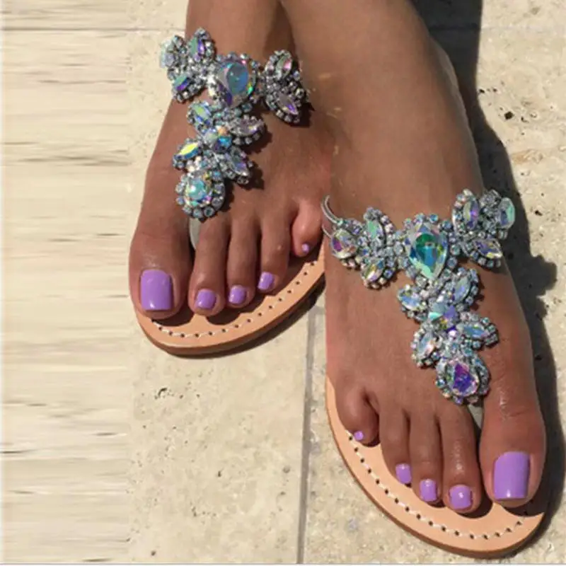 New Leisure Woman Sandals Slippers Shoes Rhine stones Crystal Chains Gladiator Flat Sandals Plus Size 35-43
New Leisure Woman Sandals Slippers Shoes Rhine stones Crystal Chains Gladiator Flat Sandals Plus Size 35-43
