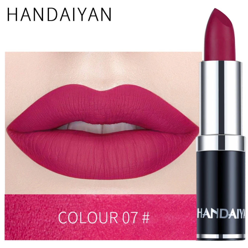 HANDAIYAN Matte Lipstick Sexy Brand Velvet 12 Color Nude Long Lasting Waterproof Nutritious Pigment Lips Stick France ship TSLM1
HANDAIYAN Matte Lipstick Sexy Brand Velvet 12 Color Nude Long Lasting Waterproof Nutritious Pigment Lips Stick France ship TSLM1