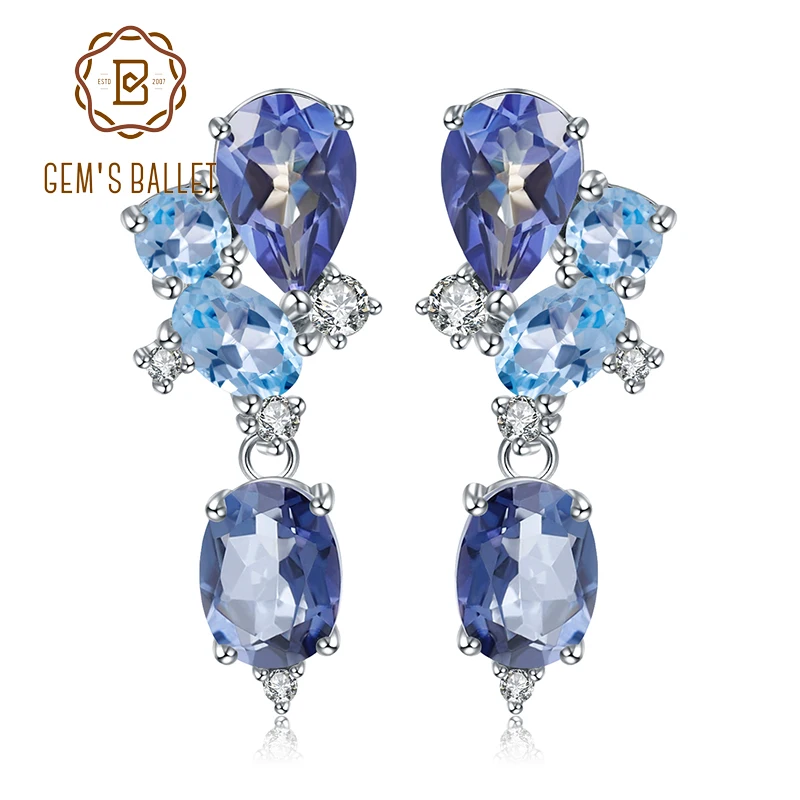 GEM'S BALLET Natural Mystic Quartz Topaz Earrings 925 Sterling Silver Colorful Candy Stud Earrings for Women Fine Jewelry
GEM'S BALLET Natural Mystic Quartz Topaz Earrings 925 Sterling Silver Colorful Candy Stud Earrings for Women Fine Jewelry