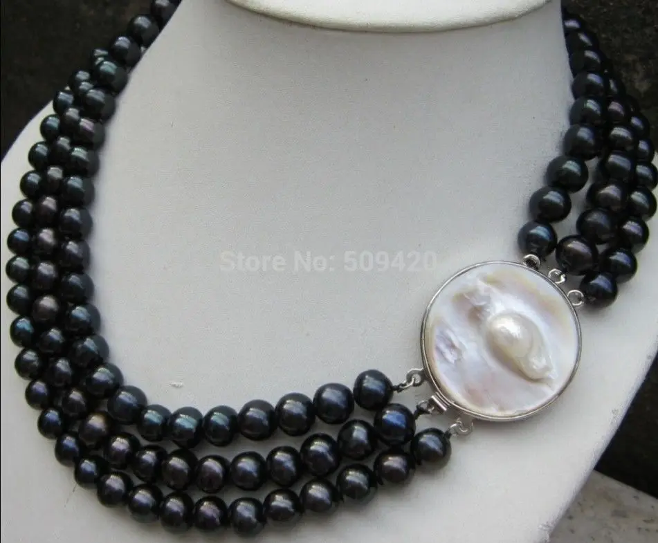 Free Shipping WHOLESALE 3 ROW 9-10MM AAA TAHITIAN BLACK PEARL NECKLACE 17-19 INCH
Free Shipping WHOLESALE 3 ROW 9-10MM AAA TAHITIAN BLACK PEARL NECKLACE 17-19 INCH
