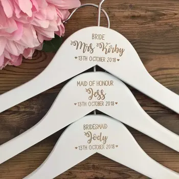 Personalised Wedding Engraved Coat Hangers Wedding Gift for Bridesmaids Custom Name Bridal Dress White Wooden Hangers
Personalised Wedding Engraved Coat Hangers Wedding Gift for Bridesmaids Custom Name Bridal Dress White Wooden Hangers