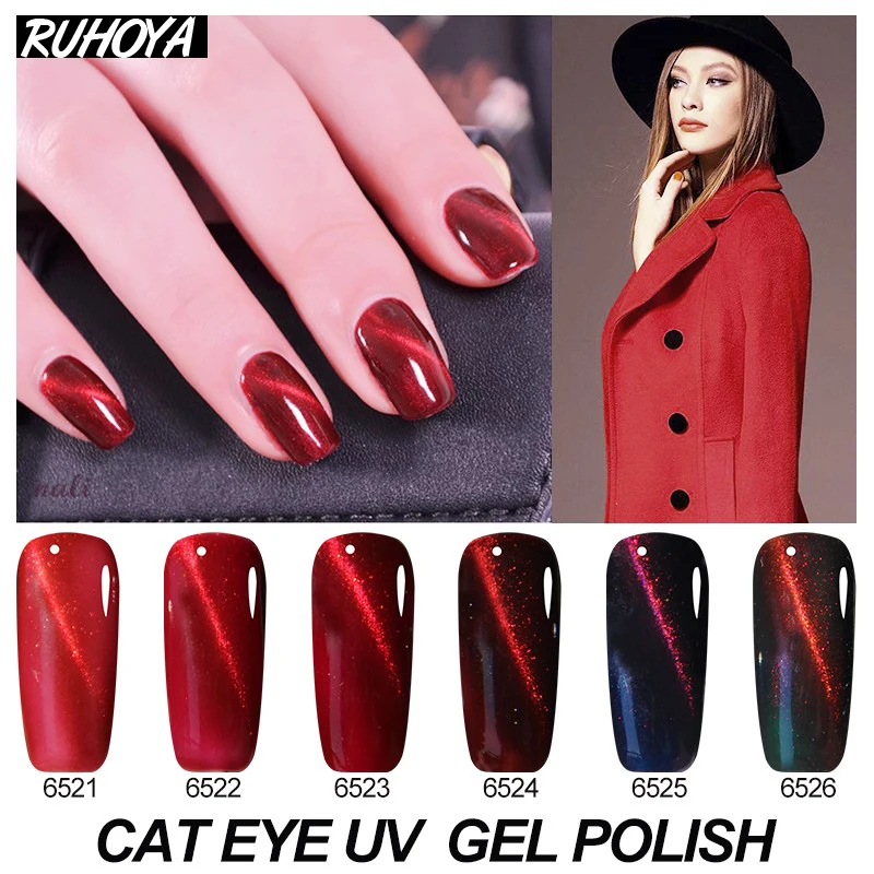 Ruhoya New Magnetic Cat Eye Gel Nail Polish Semi Permanent Nail Gel Varnish Soak Off Not Moving Cat Eye UV LED Top Coat Varnish
Ruhoya New Magnetic Cat Eye Gel Nail Polish Semi Permanent Nail Gel Varnish Soak Off Not Moving Cat Eye UV LED Top Coat Varnish