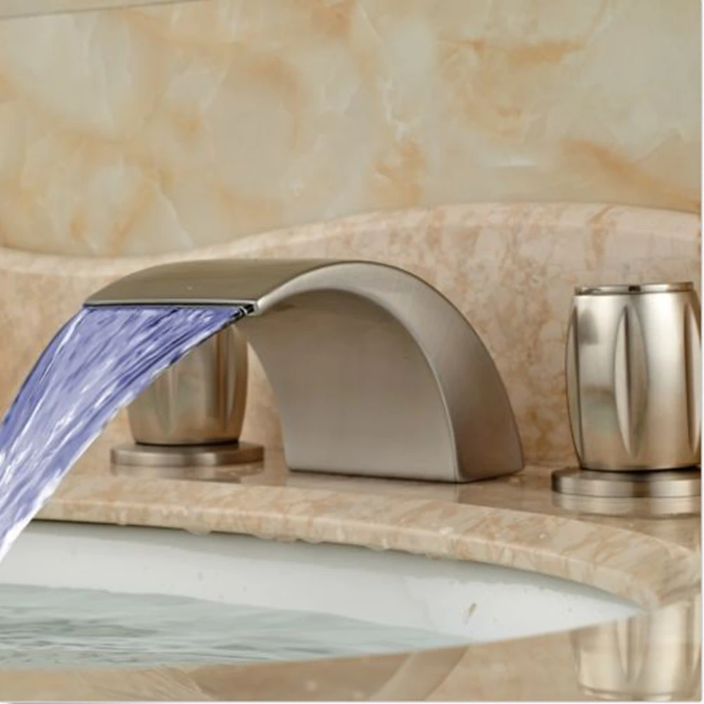 Смеситель для ванной комнаты с 3 отверстиями и 2 ручками|bathroom basin faucet|basin faucetwaterfall