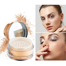 Loumesi rosto solto pó ajuste em pó feminino controle de óleo cosméticos iluminar rosto solto maquiagem pó mineralize skinfinish(China)
