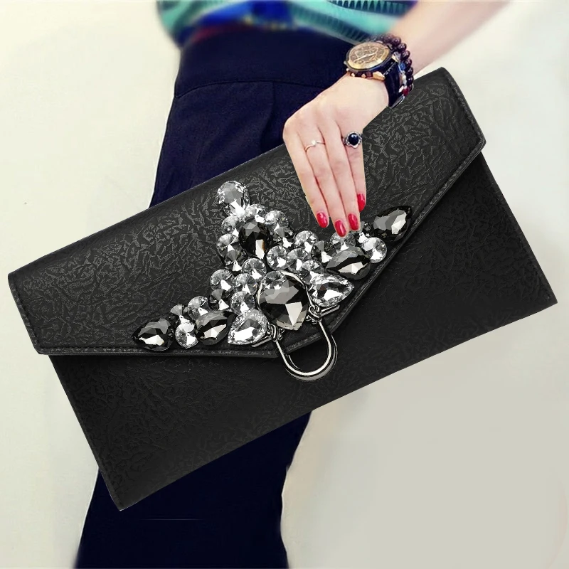 Women Shiny Diamond Envelope Clutch Bag Leather Day Clutches Crystal Rhinestone Banquet Handbag Purse Evening Bag
Women Shiny Diamond Envelope Clutch Bag Leather Day Clutches Crystal Rhinestone Banquet Handbag Purse Evening Bag