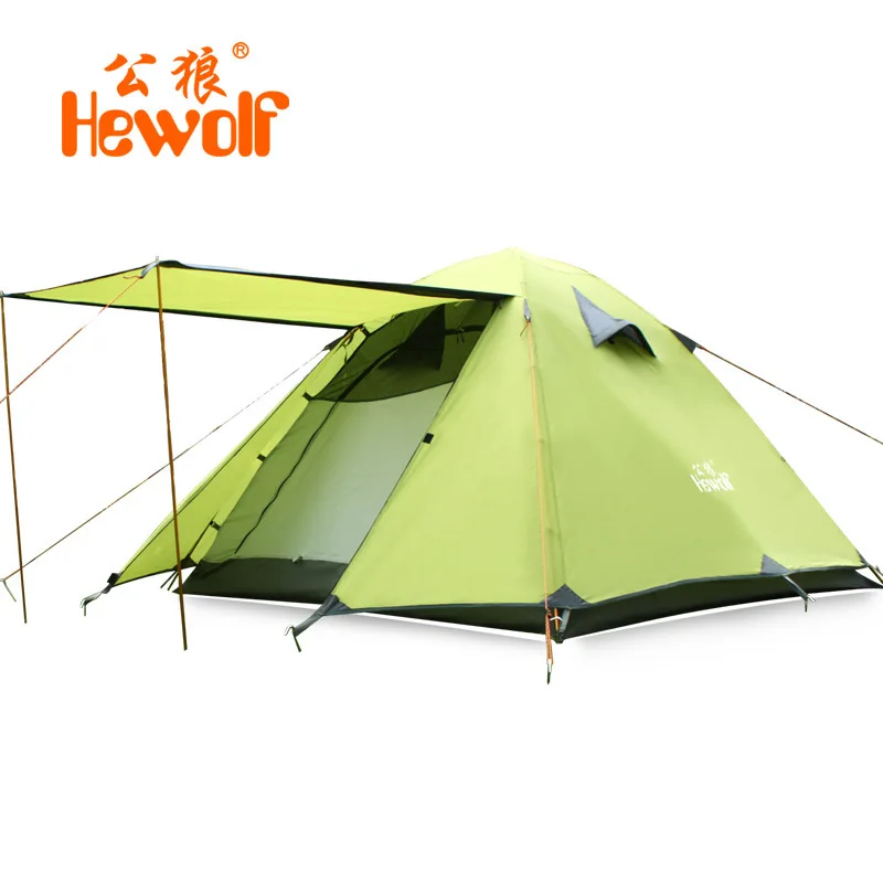 Hewolf 3-4 person high quality double layer waterproof aluminum poles beach camping tent
Hewolf 3-4 person high quality double layer waterproof aluminum poles beach camping tent