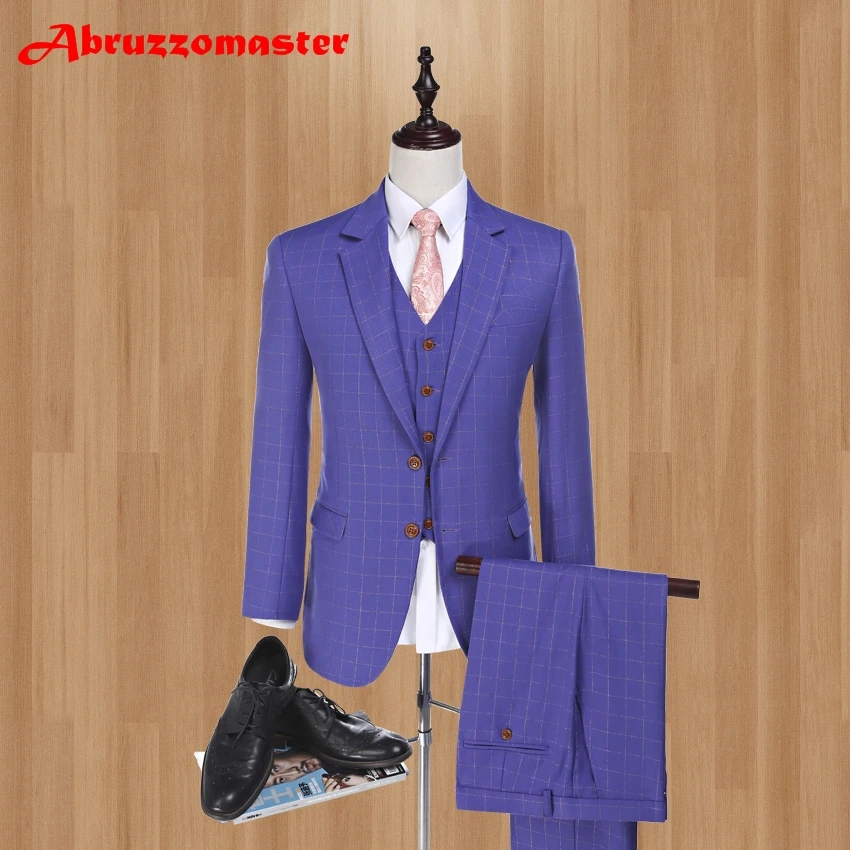 Brand Slim Fit Men Suits Purple Damier Wedding Suits For Best Men 2019 Fashion Smart Casual Mens Tuxedos (jacket+Vest+Pant)
Brand Slim Fit Men Suits Purple Damier Wedding Suits For Best Men 2019 Fashion Smart Casual Mens Tuxedos (jacket+Vest+Pant)