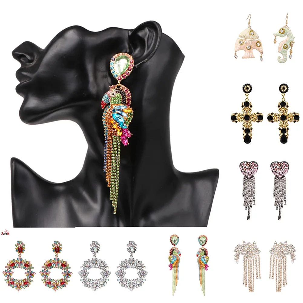 Personality Glass Crystal Rhinestones Drop Dangle Earring Women Girls Multicolored Irregular Bird Cross Wedding Earrings Jewelry
Personality Glass Crystal Rhinestones Drop Dangle Earring Women Girls Multicolored Irregular Bird Cross Wedding Earrings Jewelry