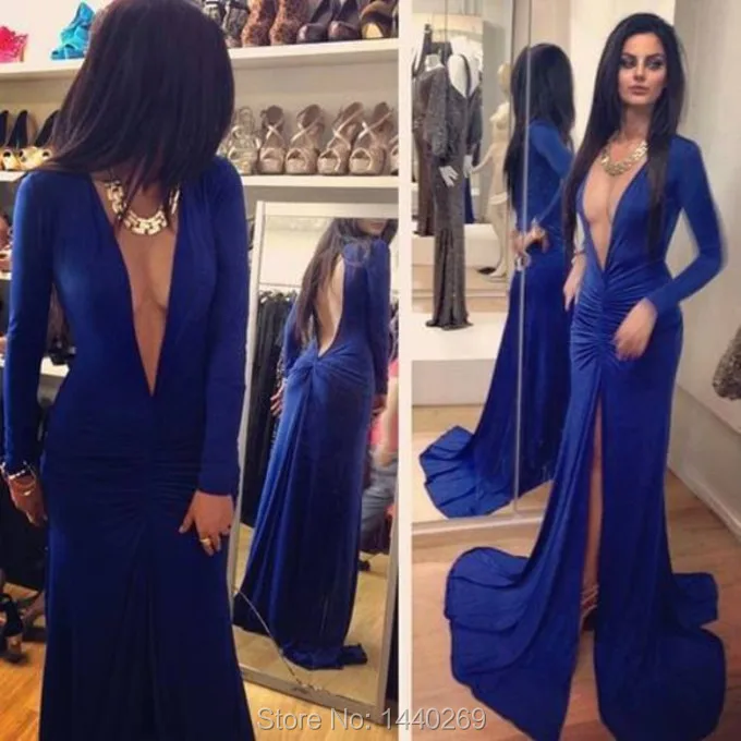 Sexy Deep V Neck Mermaid High Split Long Sleeves Evening Dress Floor Length Prom Gown Custom Made
Sexy Deep V Neck Mermaid High Split Long Sleeves Evening Dress Floor Length Prom Gown Custom Made