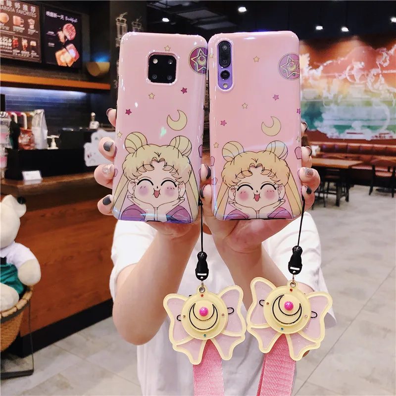 For Huawei P20 pro/ P30 pro case pink Sailor Moon phone cover honor 9/10 + make-up mirror strap Mate 10/20 pro girl gift Nova3/4
For Huawei P20 pro/ P30 pro case pink Sailor Moon phone cover honor 9/10 + make-up mirror strap Mate 10/20 pro girl gift Nova3/4