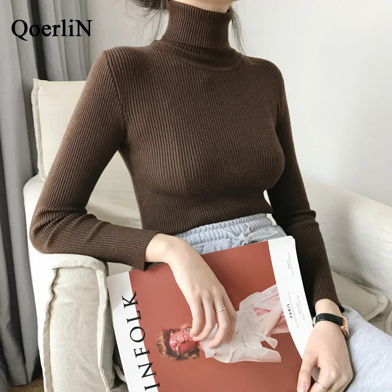 QoerliN Retro Turtleneck Sweater Female Slim Solid Sweater Basic Top Winter Long Sleeve Slim Stretch Knitted Pullover Fall Black
QoerliN Retro Turtleneck Sweater Female Slim Solid Sweater Basic Top Winter Long Sleeve Slim Stretch Knitted Pullover Fall Black