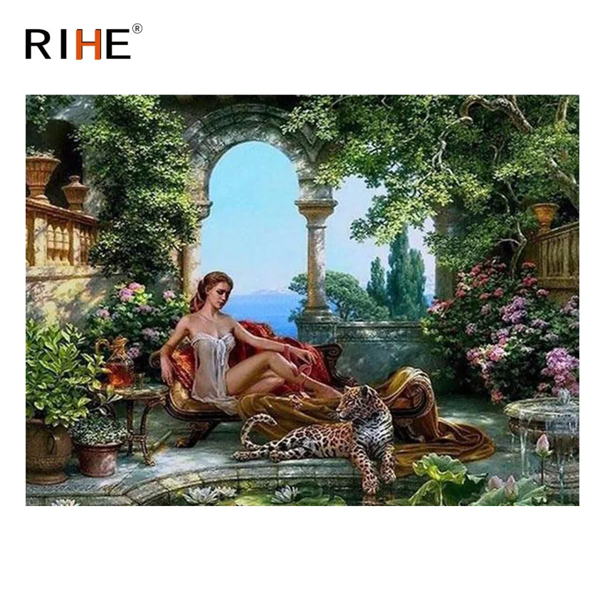 RIHE Woman With Leopard Diy Painting By Number Animal Belle Oil Painting On Canvas Hand Painted Cuadros Decoracion Acrylic Paint
RIHE Woman With Leopard Diy Painting By Number Animal Belle Oil Painting On Canvas Hand Painted Cuadros Decoracion Acrylic Paint