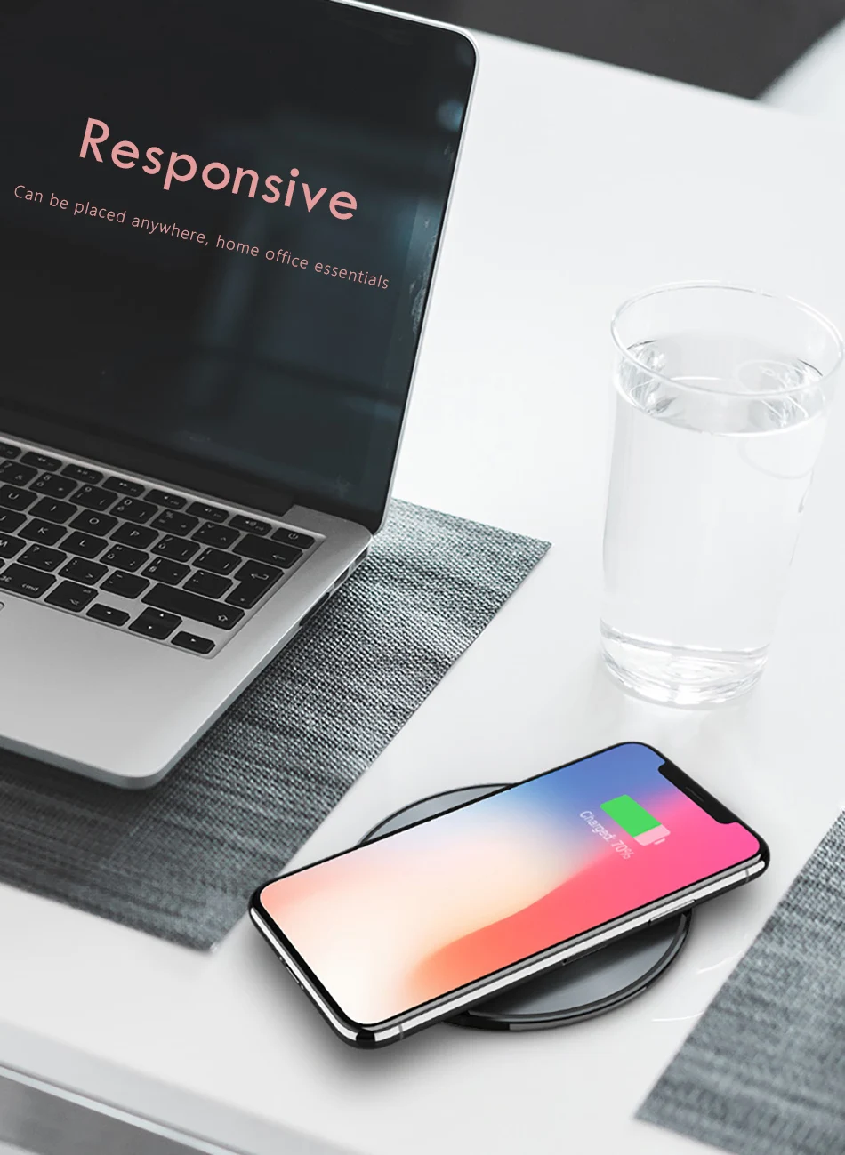 !ACCEZZ 10W Led Qi Wireless Charger For iPhone X 8 Samsung Galaxy S9 S8 Plus S7 S6 Edge Note 8 5 Ultra-thin Wireless Charge Pad For Mix 2S (7)