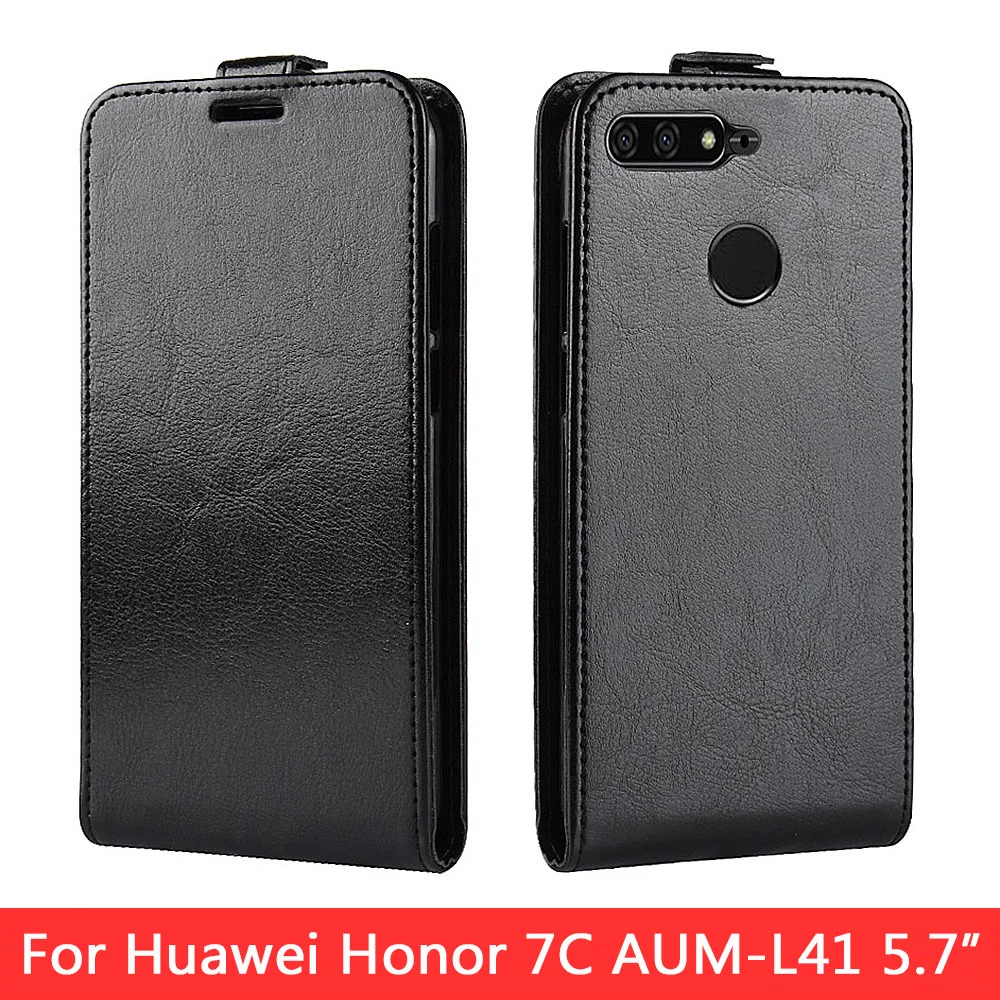 KHW1916_1_Vertical Flip Leather Case for Huawei Honor 7C 5.7 inch