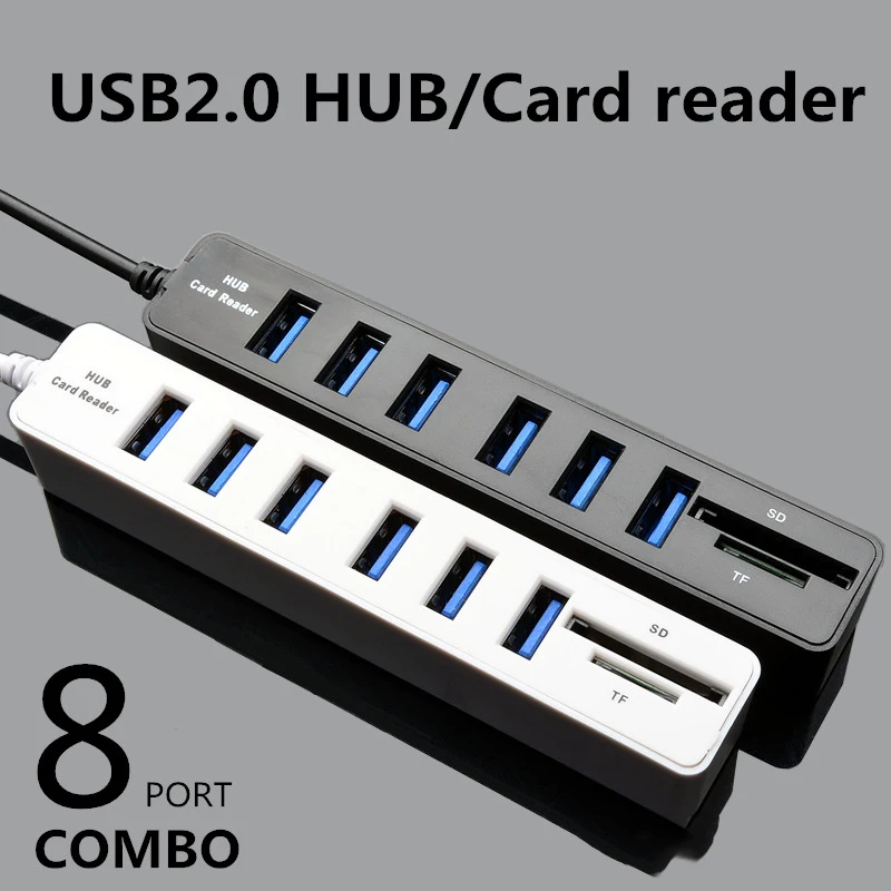 Multi Transmission 2 in 1 USB Hub 2.0 6 Port HUB Splitter TF SD Card High Speed Up to 480Mbps Reader For PC Computer USB Hub 2.0
Multi Transmission 2 in 1 USB Hub 2.0 6 Port HUB Splitter TF SD Card High Speed Up to 480Mbps Reader For PC Computer USB Hub 2.0