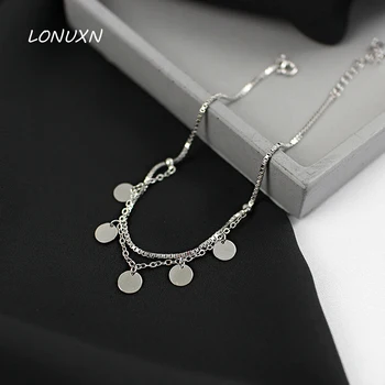 19+4cm Korean 925 Sterling silver pure handmade foot Accessories high quality geometric circular round Anklet lovers gift
19+4cm Korean 925 Sterling silver pure handmade foot Accessories high quality geometric circular round Anklet lovers gift
