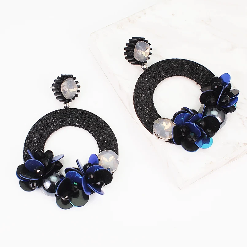 MANILAI Bohemia Circular Statement Drop Earrings For Women Luxury Multicolor Resin Bead Dangle Earrings Wedding Jewelry MANILAI Bohemia Circular Statement Drop Earrings For Women Luxury Multicolor Resin Bead Dangle Earrings Wedding Jewelry