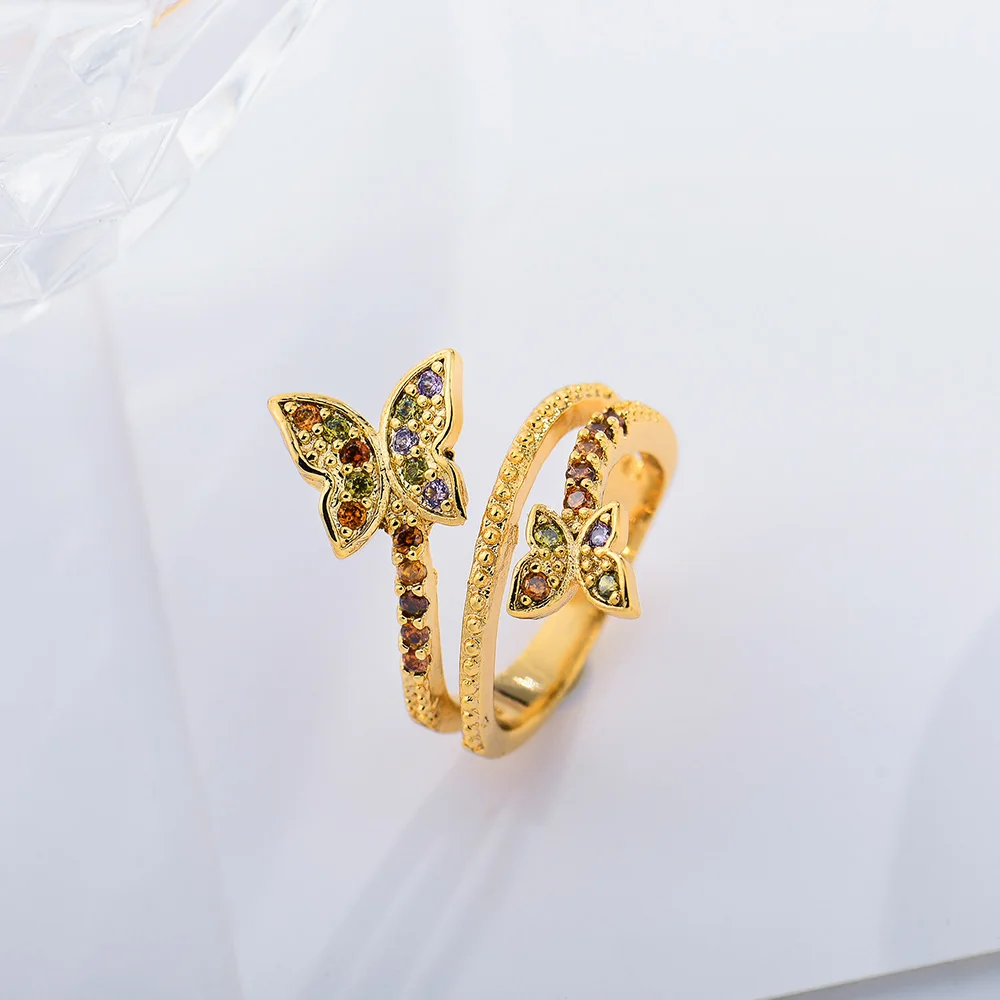 QGGLE Finger Ring Copper Colorful Rhinestone Butterfly Rings for Women Female Gold Color Jewelry
QGGLE Finger Ring Copper Colorful Rhinestone Butterfly Rings for Women Female Gold Color Jewelry