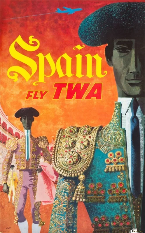 Vintage Fly TWA World Travel Spain Retro Poster Canvas Painting DIY Wall Paper Posters Home Decor Gift | Дом и сад