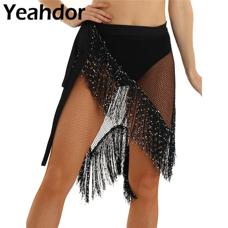 Women Adult Irregular Fishnet Design Belly Latin Dance Hip Scarf Shiny Sequins Tassles Fringe Wrap Belt Skirt Bar Show Skirt
Women Adult Irregular Fishnet Design Belly Latin Dance Hip Scarf Shiny Sequins Tassles Fringe Wrap Belt Skirt Bar Show Skirt