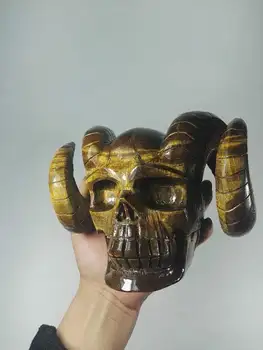 High Quality Unique Natural Tiger Eye stone Quartz Crystal Carved Skull Healing
High Quality Unique Natural Tiger Eye stone Quartz Crystal Carved Skull Healing