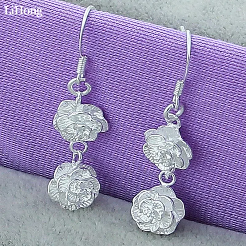 New Shelves 925 Sterling Silver Rose Flower Silver Earrings Ladies Exquisite Fashion Wedding Party Jewelry Gifts Free Shipping
New Shelves 925 Sterling Silver Rose Flower Silver Earrings Ladies Exquisite Fashion Wedding Party Jewelry Gifts Free Shipping