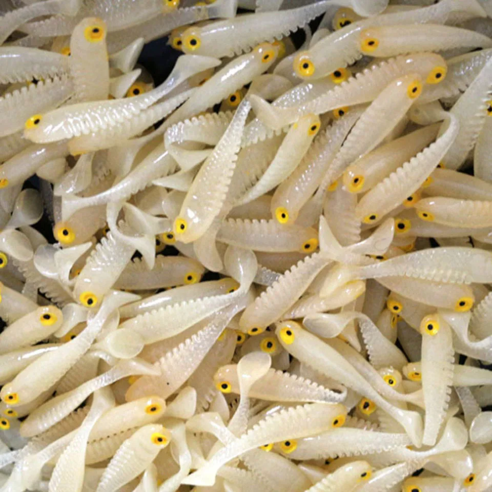 

200PCS/Lot Silicone fish shaped fishing Artificial lure bait 5cm soft Silicone Tiddler Bait fishing lure