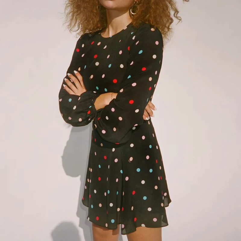 Casual O-neck Long Sleeve Colorful Pokla Dot A-line Dress French Style Women Long Sleeve A-line Mini Dress
Casual O-neck Long Sleeve Colorful Pokla Dot A-line Dress French Style Women Long Sleeve A-line Mini Dress