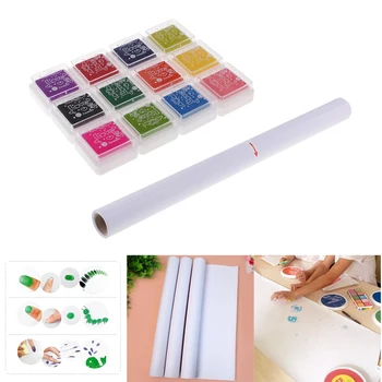 12 Color Ink Pad 4.5m Long Paper for Children School/ Party Finger Painting
12 Color Ink Pad 4.5m Long Paper for Children School/ Party Finger Painting