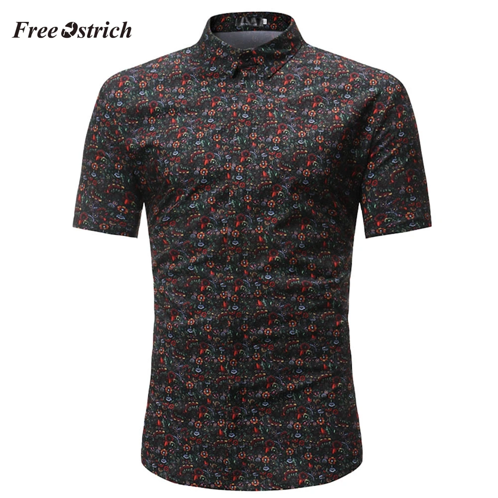 Free Ostrich Men's Floral Printed Short Sleeve Shirt Hawaiian Style Slim Shirt High Quality Turn-down Collar Male Tops New
Free Ostrich Men's Floral Printed Short Sleeve Shirt Hawaiian Style Slim Shirt High Quality Turn-down Collar Male Tops New