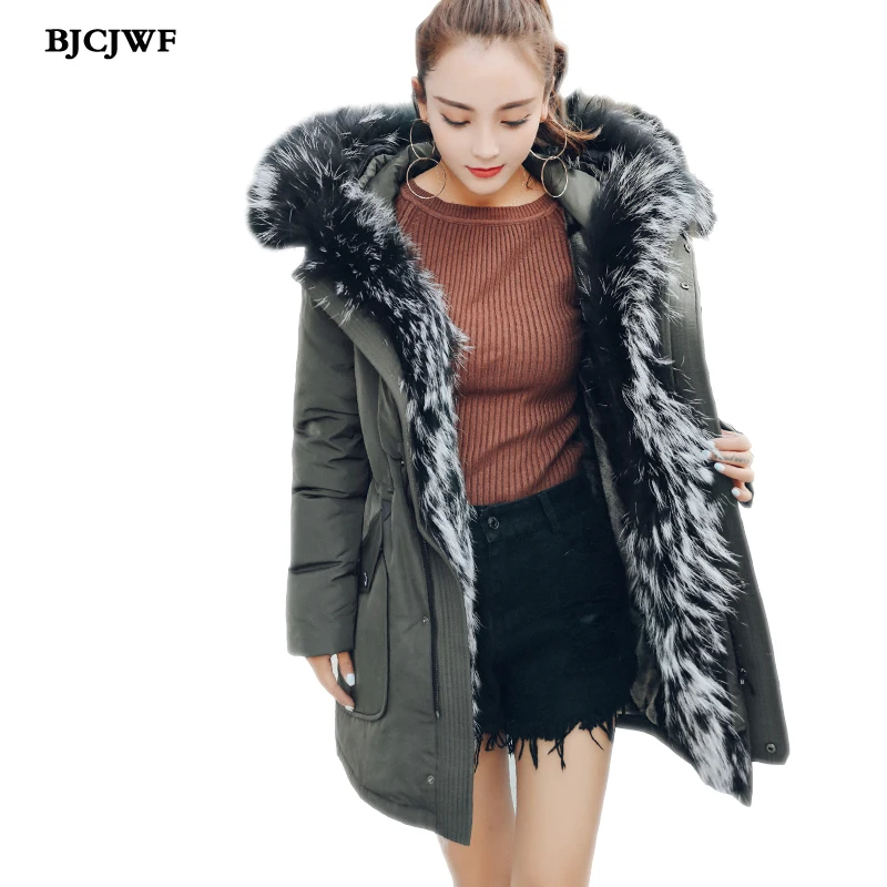 BJCJWF Women Luxury Raccoon collar down coat Casual hooded Thick Warm Winter Jacket White Duck Down Overcoat Windproof Plus 5XL
BJCJWF Women Luxury Raccoon collar down coat Casual hooded Thick Warm Winter Jacket White Duck Down Overcoat Windproof Plus 5XL