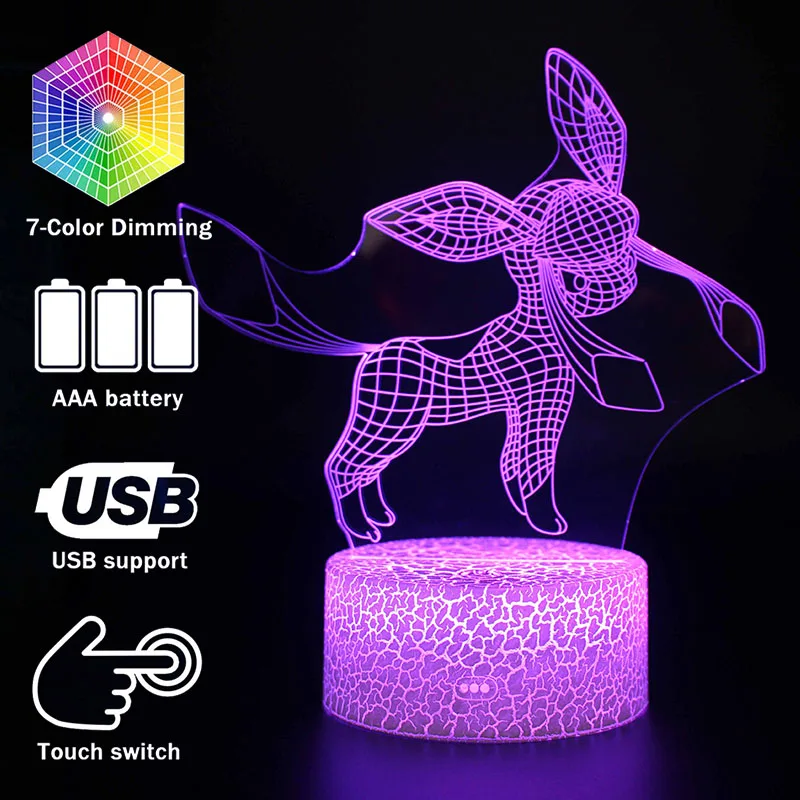 Pocket monster 3D Light LED Table Lamp Illusion Night Light Amine 7 Colors Changing 3AA Battery Powered USB Lamp MY129 Dropship
Pocket monster 3D Light LED Table Lamp Illusion Night Light Amine 7 Colors Changing 3AA Battery Powered USB Lamp MY129 Dropship