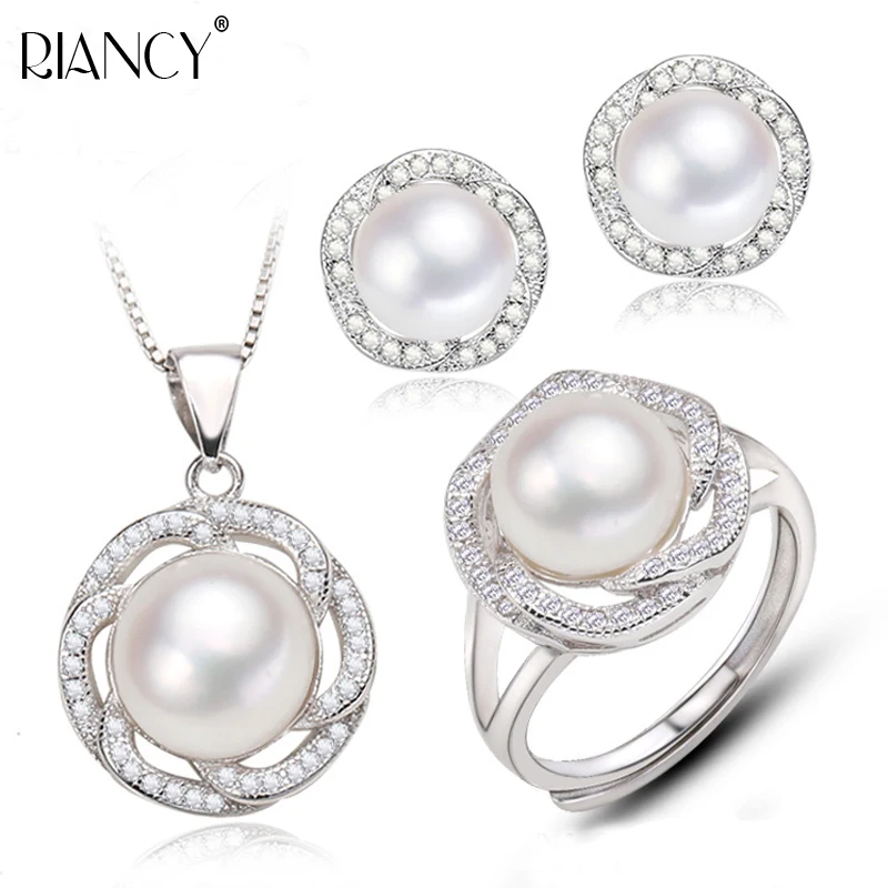 Fashion Pearl Jewelry Sets Natural Freshwater Pearls Necklace Earrings Ring 925 Sterling Silver Jewelry Pendants For Women
Fashion Pearl Jewelry Sets Natural Freshwater Pearls Necklace Earrings Ring 925 Sterling Silver Jewelry Pendants For Women