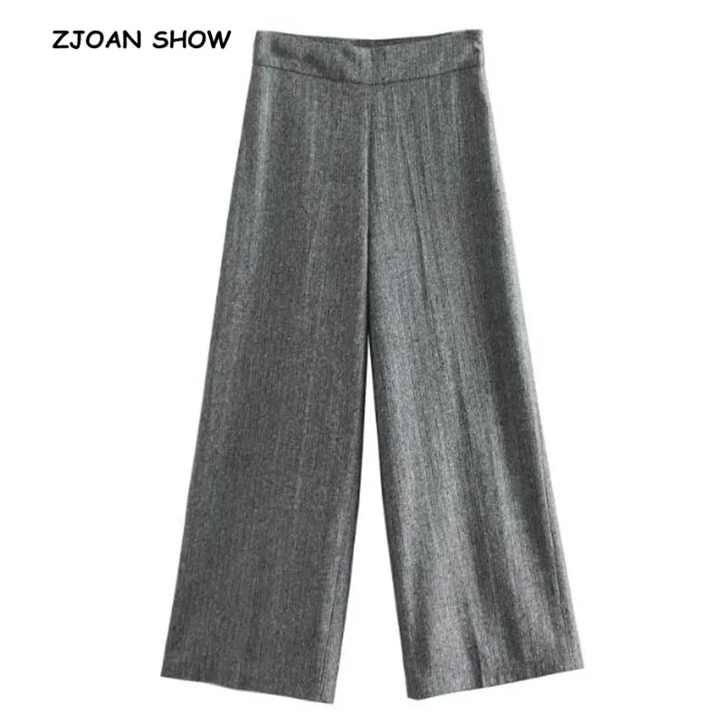 2019 Spring New Women Retro Twill Wave Striped Wide Leg Pants Woman High Waist Long Loose Casual Trousers Gray
2019 Spring New Women Retro Twill Wave Striped Wide Leg Pants Woman High Waist Long Loose Casual Trousers Gray
