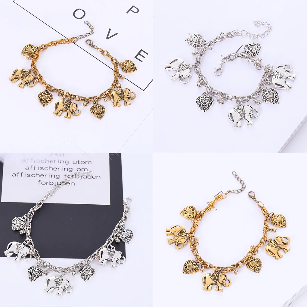 Ethnic Style Adjustable Elephant Heart Pendant Wristband Copper Silver Carving Bracelet Lady Retro Foot Bangles
Ethnic Style Adjustable Elephant Heart Pendant Wristband Copper Silver Carving Bracelet Lady Retro Foot Bangles
