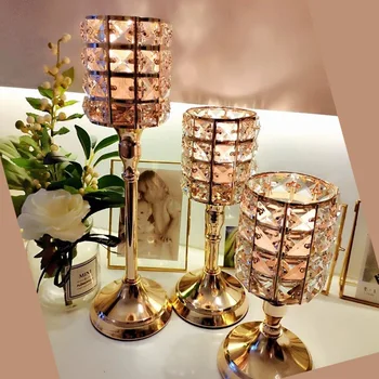Nordic Crystal Gold Candle Holder Luxury Romantic Lamp Candlelight Wedding Desktop Wine Glass Shape Candlestick Stand Decoration
Nordic Crystal Gold Candle Holder Luxury Romantic Lamp Candlelight Wedding Desktop Wine Glass Shape Candlestick Stand Decoration