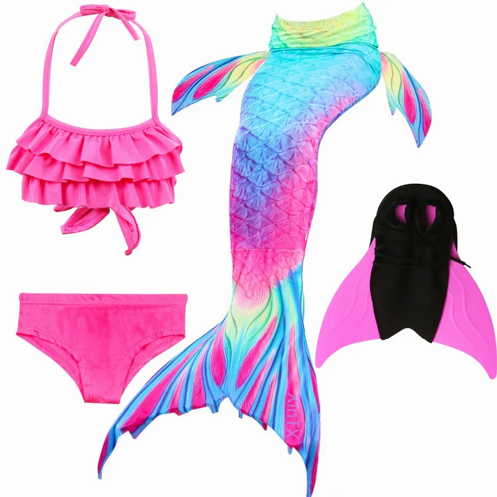 Детский купальник с хвостом Русалочки 4 шт./компл.|swimming mermaid tail|mermaid tailswimmable tails |