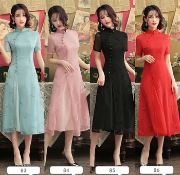 Shanghai Story 2019 New Arrival Lace Long Cheongsam Dress Short Sleeve Qipao Oriental Style Dress Women's Party Dress 4 Color
Shanghai Story 2019 New Arrival Lace Long Cheongsam Dress Short Sleeve Qipao Oriental Style Dress Women's Party Dress 4 Color
