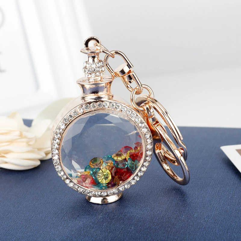 MQCHUN Jewelry Rhinestone Crystal Twinkling Perfume Bottle Keychain Round Keyring Gift For Women Girls Handbag Big Promotion
MQCHUN Jewelry Rhinestone Crystal Twinkling Perfume Bottle Keychain Round Keyring Gift For Women Girls Handbag Big Promotion