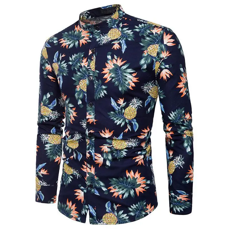 Single Breasted Men's Shirt With Long Sleeves Mens Clothing Summer Collarless Men Shirts Linen Pineapple Hawaiian Shirt US Size
Single Breasted Men's Shirt With Long Sleeves Mens Clothing Summer Collarless Men Shirts Linen Pineapple Hawaiian Shirt US Size