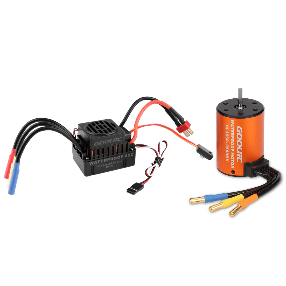 GoolRC Upgrade Kit Waterproof 3650 3500KV Brushless Motor with 60A ESC Combo Set for 1/10 RC Car
GoolRC Upgrade Kit Waterproof 3650 3500KV Brushless Motor with 60A ESC Combo Set for 1/10 RC Car