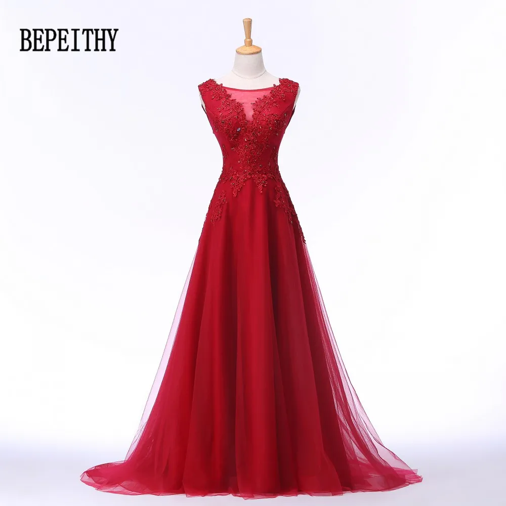 BEPEITHY Robe de soiree Hot Sale New Arrival Scoop Appliques Lace Beading Long Wine Red Elegant Evening Dresses 2019
BEPEITHY Robe de soiree Hot Sale New Arrival Scoop Appliques Lace Beading Long Wine Red Elegant Evening Dresses 2019