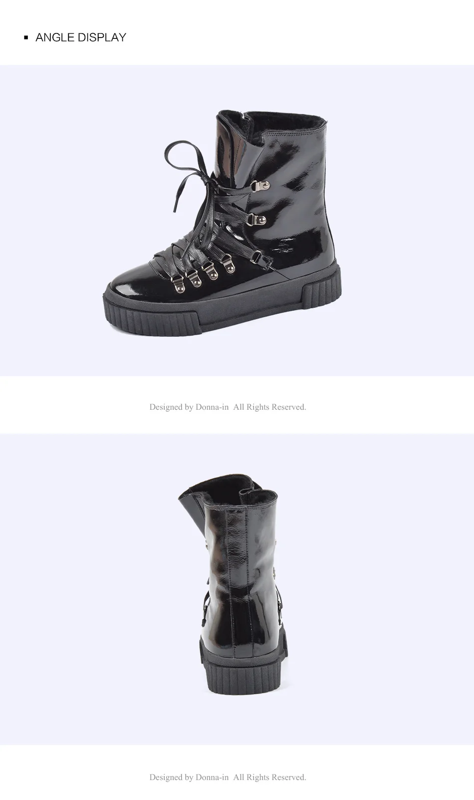 Donna-in 2018 Fashion Winter Ankle Boots Women Leather Platform High Heel Lace Up Short Pulsh Warm Female Boots Ladies Shoes (26)