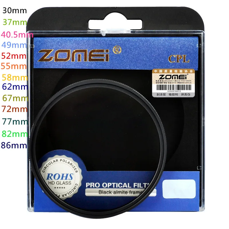 

Zomei 52mm CPL Circular Polarizer Polarizing Filter for Canon Nikon Tamron Sony Camera Lens 40.5/49/52/55/58/62/67/72/77/82mm